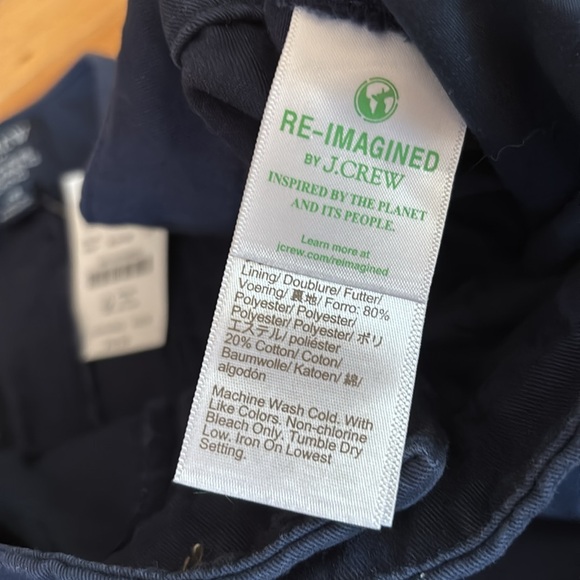 J Crew factory girlfriend high-rise chino navy blue size 16 flat front w/pockets - Picture 3 of 8